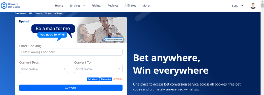 bet converter interface