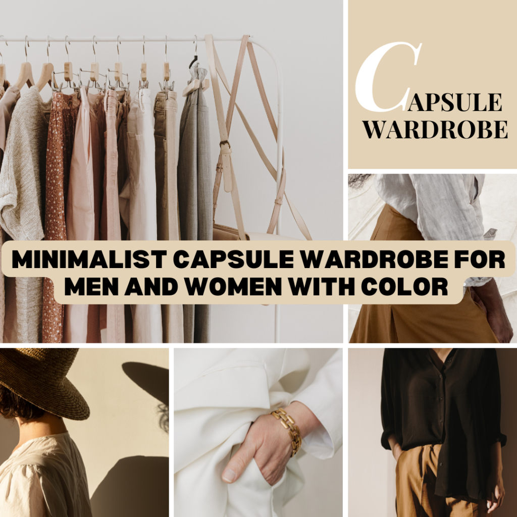 Minimalist Capsule Wardrobe for Men and Women with Color 